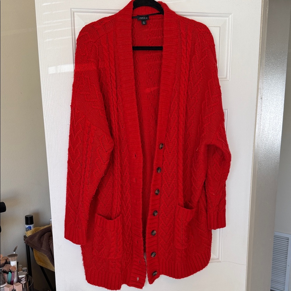 Torrid Red Women's Cardigan Sweater